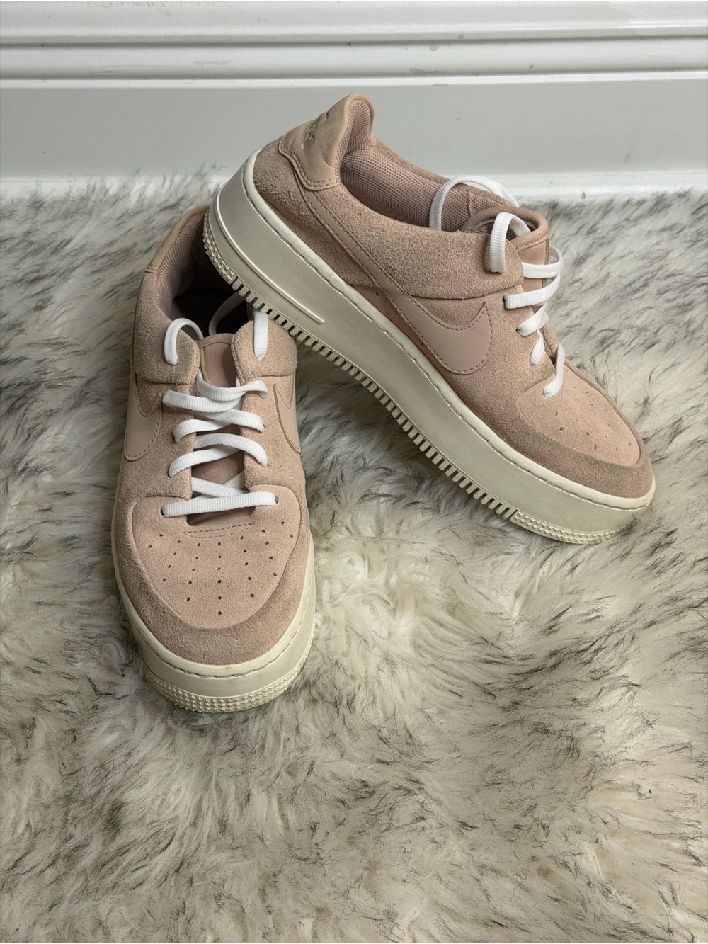 Nike AF1 Sage Low blush pink suede sneakers Size
